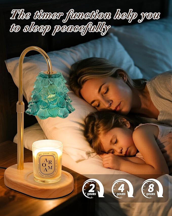 Seniny Electric Candle Warmer Lamp - with Time Dimmable Adjustable Height Candle Lamp Warmer for Jar Candles,Christmas Wax Melt Wamer, Birthday Gifts for Women Mom, House Warming Gifts New Home Decor