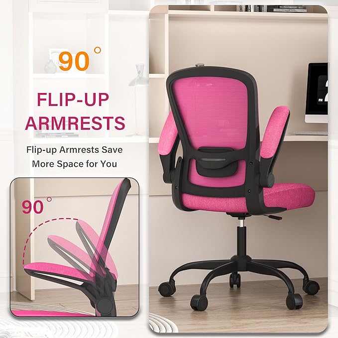 Mimoglad Office Chair, Ergonomic Desk Chair with Adjustable Lumbar Support, High Back Mesh Computer Chair with Flip-up Armrests-BIFMA Passed Task Chairs, Executive Chair for Home Office