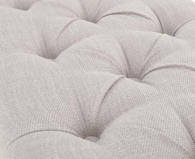 Kmax Storage Entryway Bench Tufted Shoe Rack Bench Wood Window Bench for Hallway Entrance Bedroom Corner, Beige