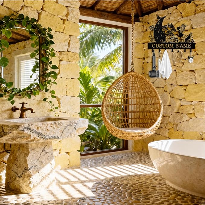 Personalized Fairy Key Holder Wall Mount, Custom Metal Keys Hanger for Wall with Name, Custom Key Rack Holder with Hooks for Home, Entryway, Front Door, Living Room, Kitchen, Bathroom