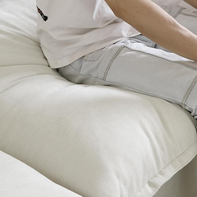 Cloud Modular Sectional Sofa,165.2" Down Filled U Shaped Sofa Couch for Living Room,Minimalist Wide Deep Seat Convertible Couches,Sofa Covers Washable&Replaceable (4 Seater and 2 Ottoman,White)