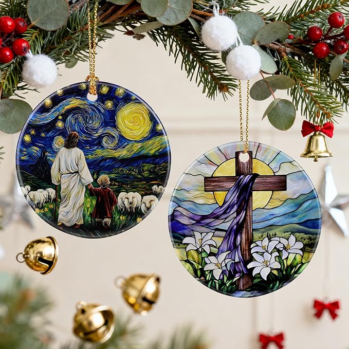 Christian Cross Ornament, Christmas Ornaments, Christmas Tree Ornaments | Religious Holiday Decor, Cross Home Decor, Christian Gifts, Religious Gifts, Gift Exchange & Gift Idea, Giftbox Included