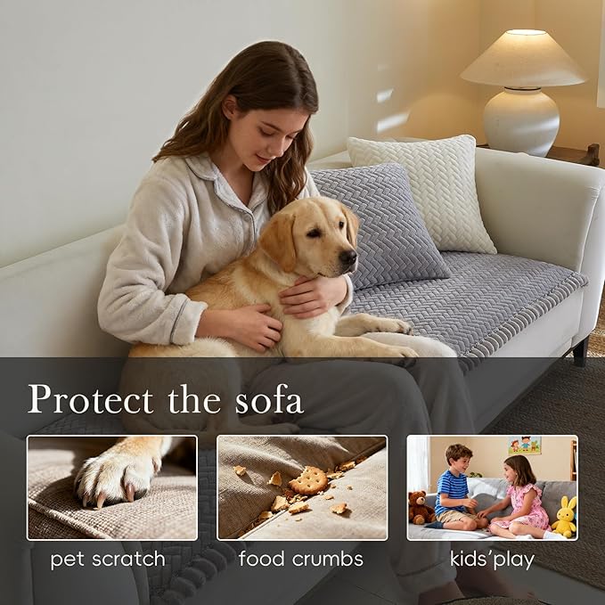 Couch Covers for 3 Cushion Couch Sofa Pet Friendly,Non-Slip Sofa Cover Washable
