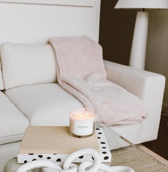 Calyan Wax Co. Home & Holiday 3 Wick Scented Candle - 43 Hour Burn - Luxury 3 Wick Soy Candles - Non Toxic Soy Wax Candles - Long Lasting Large Glass Jar Candle for Home - 14.9oz