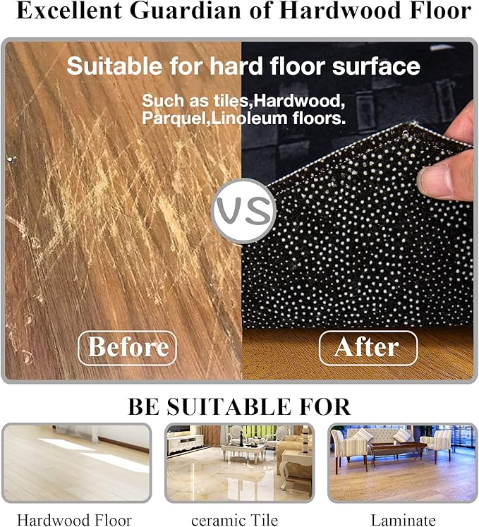 Office Chair Mat Gaming Chair Mat for Hardwood Floor Noise Cancelling Gaming Chair Mat Office Chair Octagon Carpeted Mat (Black-2)