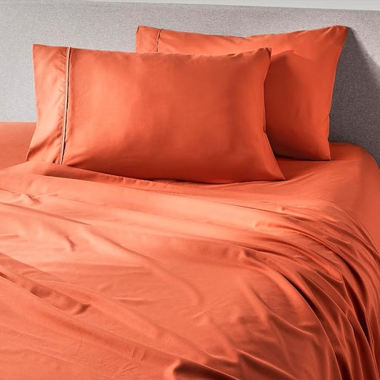 PeachSkinSheets Pumpkin Spice Sheet Set - 1500tc Level of Softness - Extra Soft Cooling Sheets for Hot Sleepers and Night Sweats - XL Twin Size
