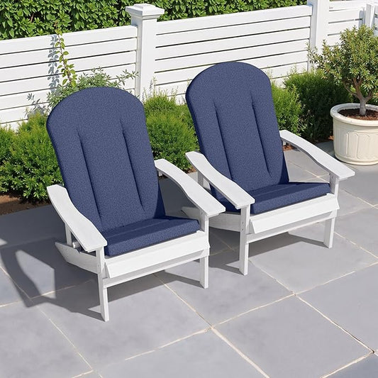 Crestlive Products 50x20 Inch Adirondack Chair Cushions Set of 2 Outdoor Rocking Chair Cushions Waterproof Fade Resistant High Back Patio Replacement Cushions, Sky