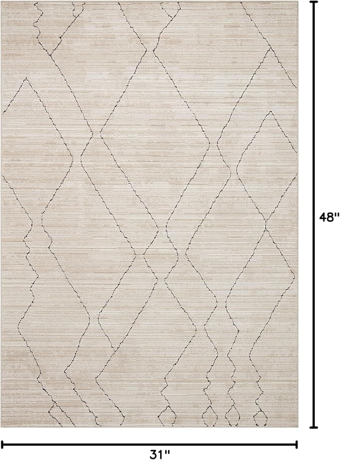 Loloi Darby Collection DAR-03 Sand/Charcoal 2'-7" x 4' Accent Rug
