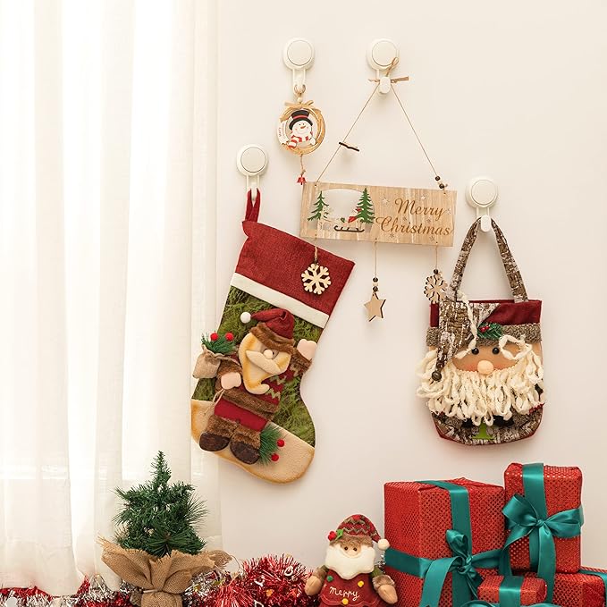 TAILI Suction Towel Hook for Bathroom, Damage-Free Hanging Hooks for Inside Shower Wall, Powerful Vacuum Suction Cup Shower Holder for Towel, Loofah, Cloth, Easy to Install and Remove, White, 4 Pack