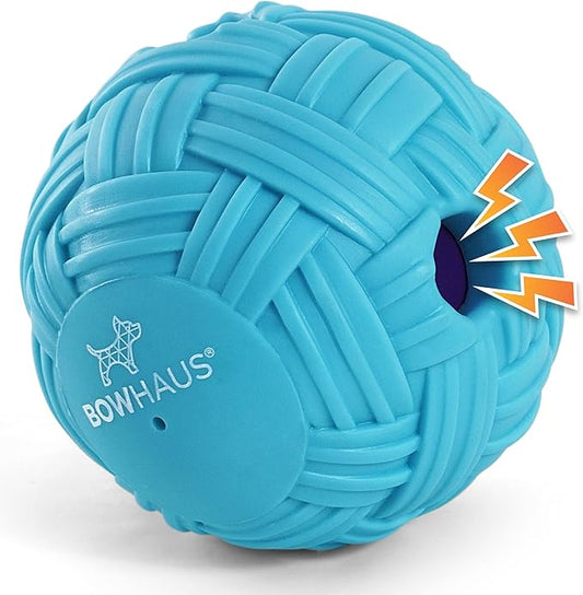 CAPHAUS Knitted Texture Wobble Giggle Ball, 5.5 Inch Durable Dog Exercise Toys, Non-Toxic Indestructible PVC Giggle Ball, Interactive Fun Squeaky Chew Toy for Indoor Outdoor Play