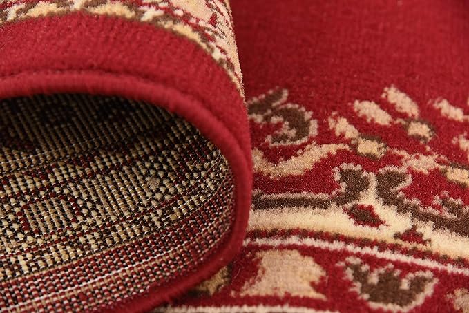 Unique Loom Reza Collection Traditional Persian Style Area Rug, 6 x 9 ft, Burgundy/Ivory