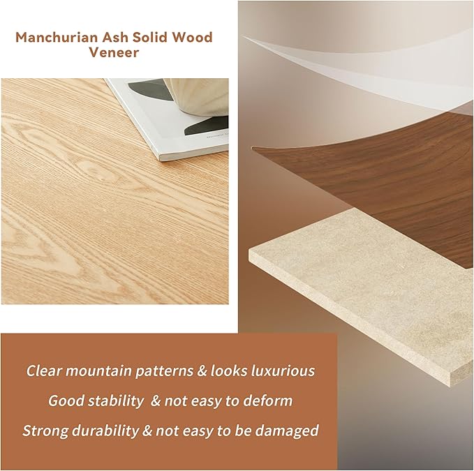 Round Coffee Table for Living Room,Fluted Drum Accent Tea Center Table with Storage,Circle Modern Coffee Tables for Small Space Office Apartment (31.5" L×31.5''W×14''H-Natural)