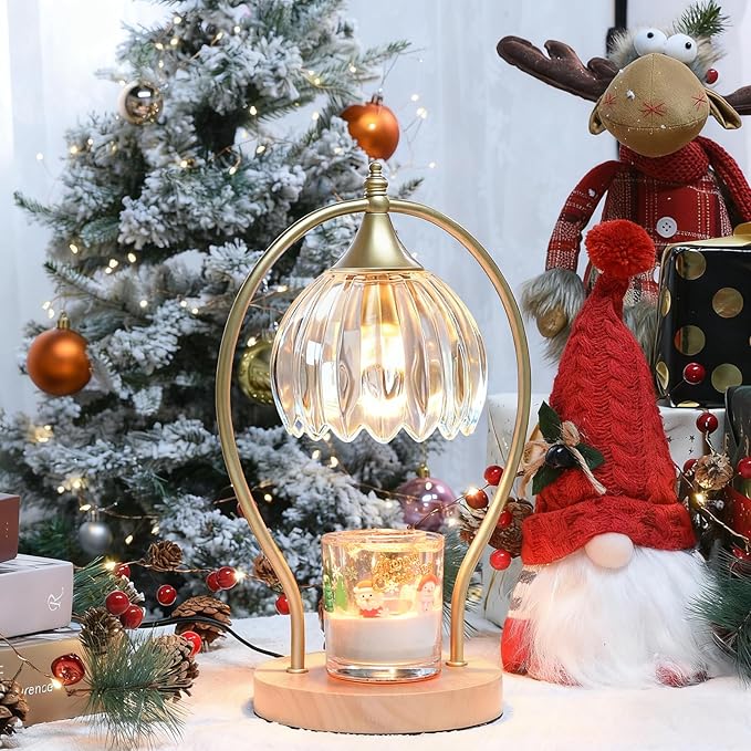 Candle Warmer Lamp with Timer - Dimmer Electric Candle Warmer for Jar Candles - Wax Warmer Unique Birthday Gifts for Women Mom House Warming Gifts New Home Room Decor