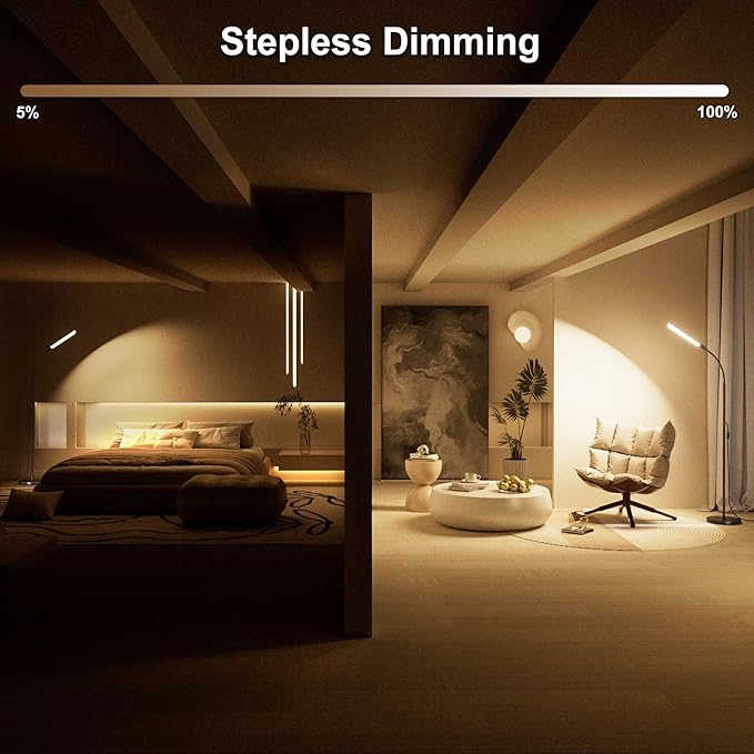 Floor Lamp, 18W Super Bright LED Floor Lamps for Living Room with Remote, Stepless Dimming Color Temperature & Brightness, Modern Adjustable Neck Standing Lamp Ideal for Bedroom, Office, Study