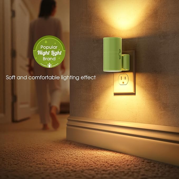 Briignite Night Lights Plug into Wall, Modern LED Night Light Plug in, Dusk to Dawn Sensor, Soft White 3000K, 0-100LM Adjustable Brightness, Dimmable NightLight for Hallway, Bedroom, Stairway, 2 Pack