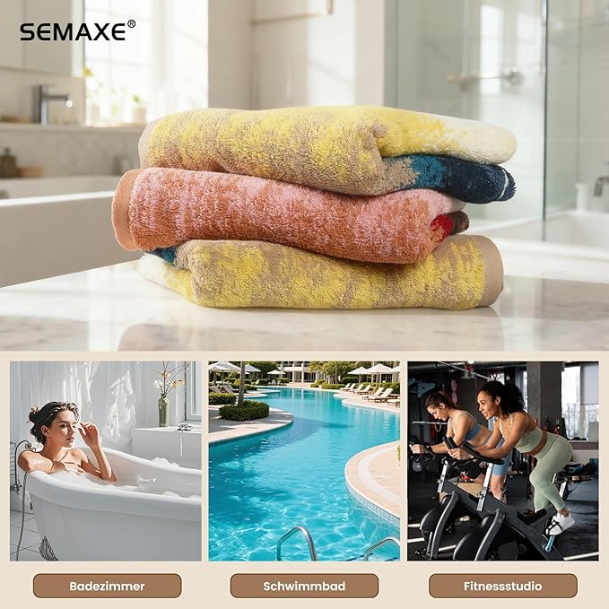 SEMAXE 12 Pack Hand Towels for Bathroom, 100% Cotton Towels with Hanging Loops, Soft & Highly Absorbent, Hand Towel Set for Gym, Shower, Hotel, Spa and Kitchen, Colorful Towel - Sunset Collection