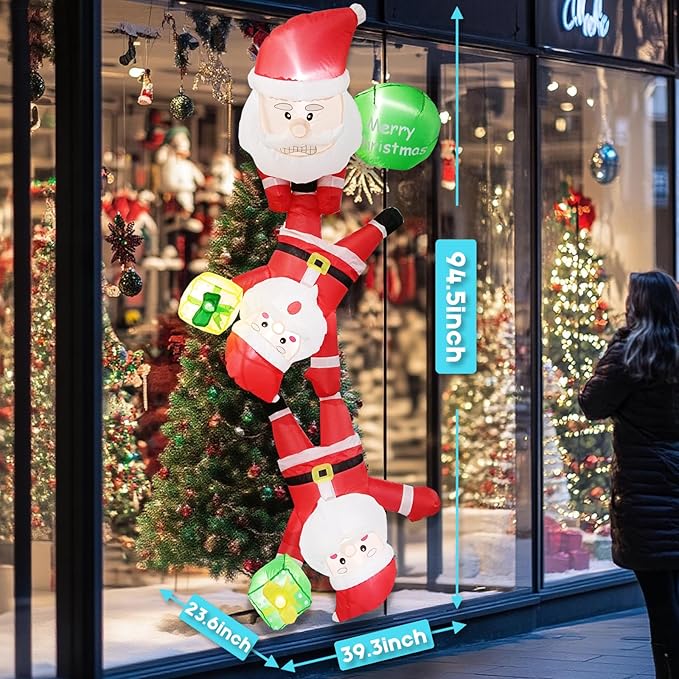 8FT Long Christmas Inflatable Blow up Lighted Yard Decoration Suitable for Christmas Indoor Outdoor Xmas Yard Party Holiday Garden Decor