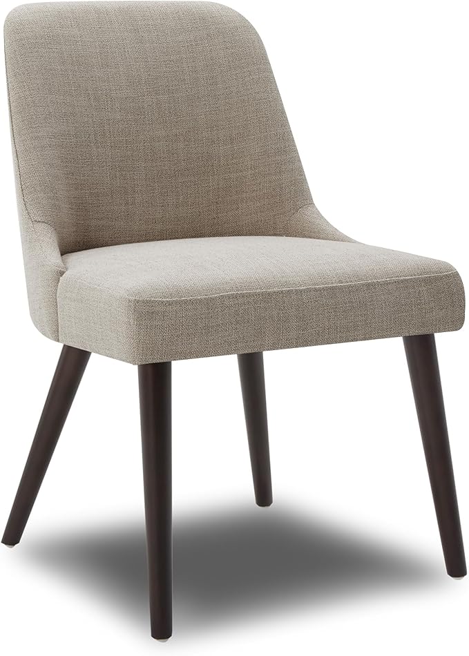 CHITA Mid-Century Modern Dining Chair, Upholstered Fabric Accent Chair for Dining Room, Set of 2, Flax Beige in Fabric