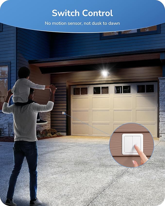 EDISHINE LED Flood Light Outdoor, 3400LM 24W LED Security Light, 5000K Daylight White & CRI 70+, IP65 Waterproof Flood Lights Outdoor for Garage, Backyard, Patio, Garden, Porch, Stair