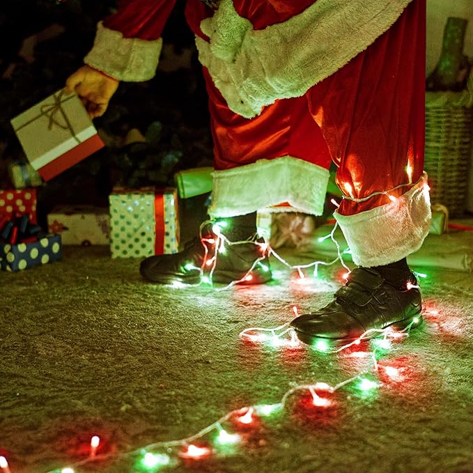 500 LED Christmas Lights Outdoor 165ft Extra Long Christmas String Lights 8 Modes Waterproof Plug in Twinkle Fairy Light for Bedroom Indoor Outside Home Party Decoration, Red&Green