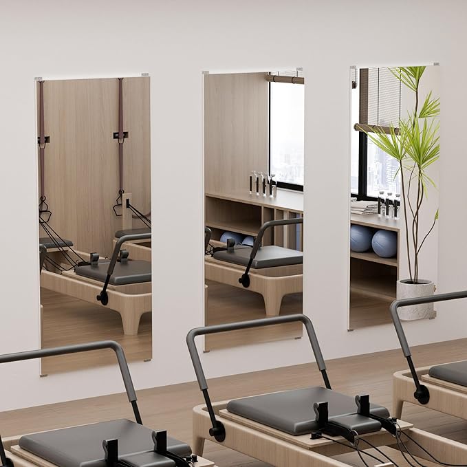 brisafe 2PCS 71" x 32" Home Gym Mirrors for Wall – Ultra-Light Nano Full-Length Wall Mirrors for Dance Studio & Yoga, Ultra Clear Nano Material Full-Length Mirror, Oversized Shatterproof Floor Mirror