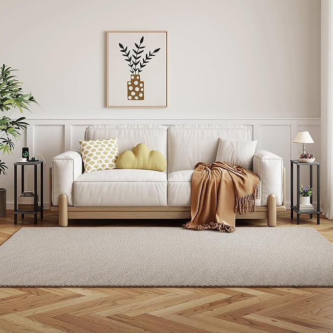 TUTOTAK Small Side Table, Narrow End Table, Set of 2, Skinny Sofa Table, Slim Nightstand, Couch Table, Living Room, Bed Room, Charcoal Grey TB01BY0622