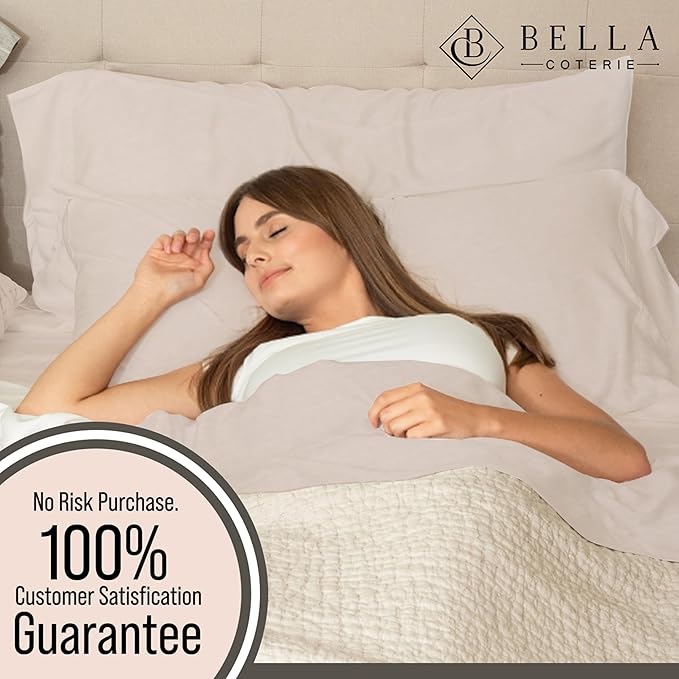 Bella Coterie 6 Piece Luxury Bamboo Viscose King Size Sheet Set | 100% Organically Grown | Cooling for Hot Sleepers | 18" Deep Pocket | Soft & Hypoallergenic | 4 Pillowcases [Dune]