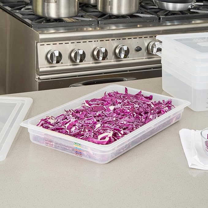 Restaurantware Food Storage Container 1 Pack of 20.7 x 12.6 x 2.5 Inches Plastic Stackable Storage Box White Reusable Label Container Dishwasher Safe For Restaurants And Kitchens