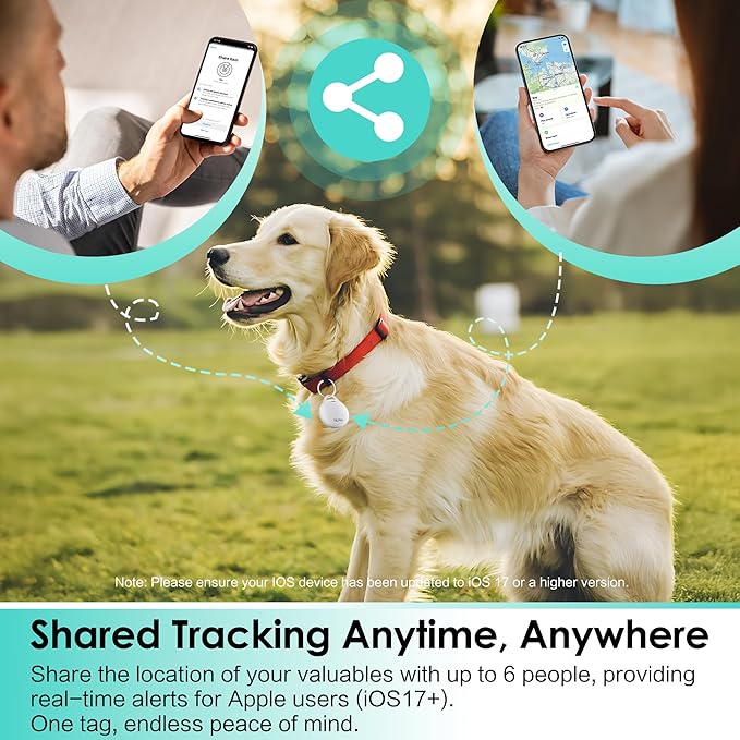 Air Tracker Tags-1 Pack: Bluetooth Tracker Works with Apple Find My (iOS Only), Key Finder and Smart Tag Locator for Luggage, Backpack, Suitcases, Pets, Replaceable Battery(Black)