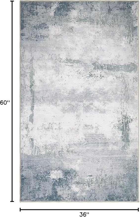 3x5 Modern Abstract Small Area Rug,Non Slip Stain Resistant Washable Area Rug with Rubber Backing,Non Shedding Floor Carpet for Living Room Bedroom Kitchen Entryway Indoor Mat