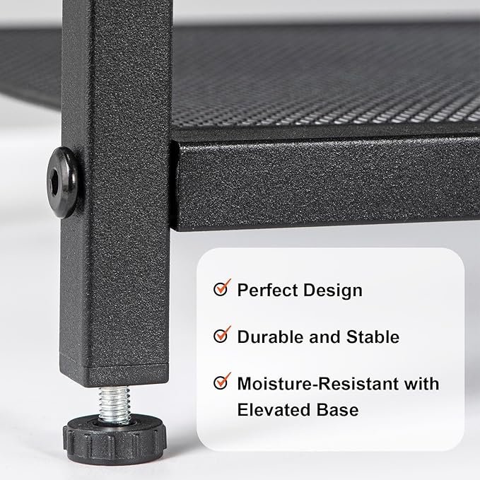 3-Tier Wooden Shoe Rack with Metal Mesh Shelves - for Entryway, Closet, Hallway & Bedroom Holds 6 Pairs, Ideal for Storage or Display