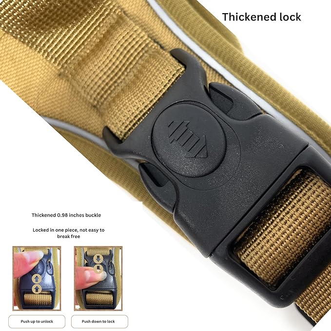 Dog Harness with Airtag Holder and Leash Set-Premium Oxford Breathable Material- Durable Reflective Airtag Dog Harness and Leash Set for Small, Medium, Large and X Large Dogs