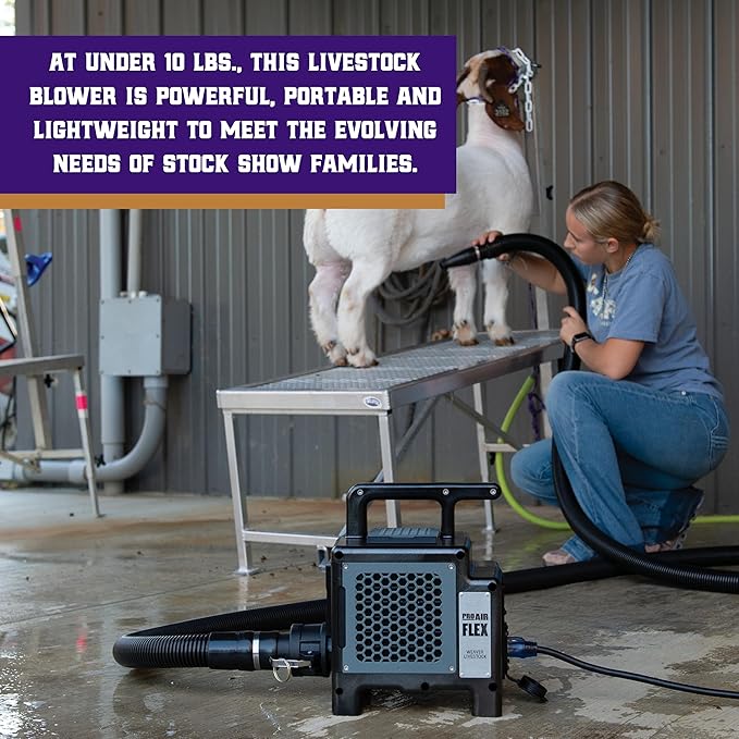Weaver Livestock ProAir Livestock Blower, Robust Double Dryer System, Lightweight Compact Cooling Electric Blowers for Cows, Sheep, Goats and More