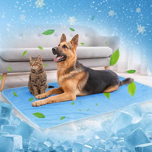 Kritter Planet Small Cooling Pad for Dog, Waterproof Cooling Pet Mat for Summer, Lightweight Cooling Outdoor Mat, Reversible Furniture Cover Couch, 20 x 30 inch, Blue