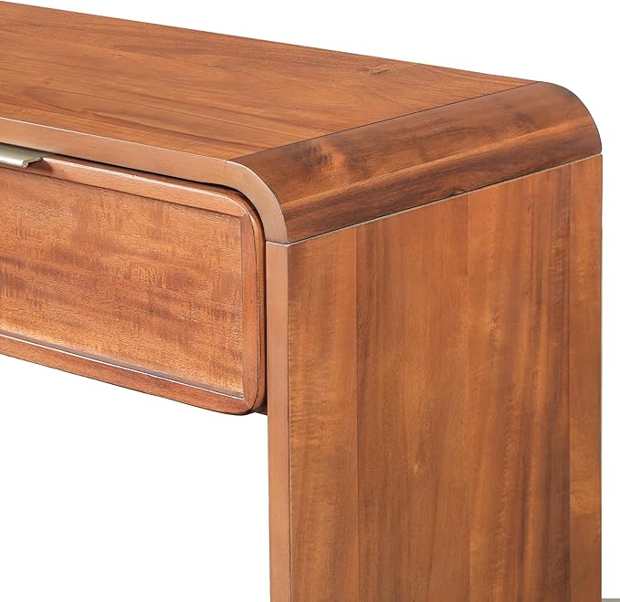 Christopher Knight Home Tida Vintage Narrow Console Table with Drawers, Solid Wood Entryway Table with Open Storage Shelf, Behind The Couch Long Sofa Table for Living Room, Brown