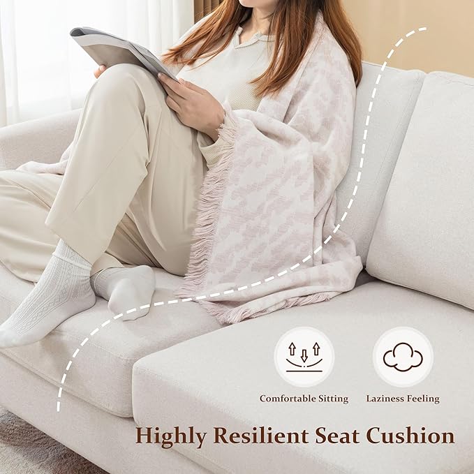 Loveseat Sofa 56" Mid Century Modern Small Couches for Small Spaces Love Seat with 2-Seat Upholstered Cushion Sofa Couches for Bedroom, Living Room, Apartment, Office (Beige)