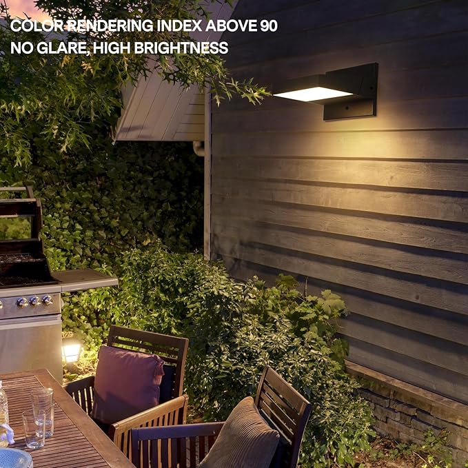 Outdoor Wall Light 350° Rotate Modern Wall Sconce Minimalist Style Wall Mount Light Aluminum Outside Light Fixture No Glare high Brightness 3000K LED Warm Lights for Porch/Front Door