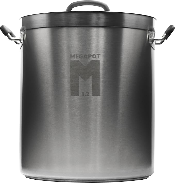 Northern Brewer - MegaPot Stainless Steel Brew Kettle with Volume Markings (8 Gallon/32 Quart Plain)