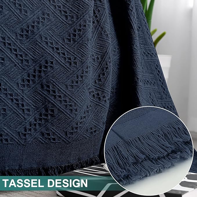 MYSKY HOME Navy Sofa Cover, Sofa Slipcovers, Blue Couch Covers for 2 Cushion Couch, Sofa Throw Cover for Living Room, Sectional Couch Cover for Dogs, Sofa Protector(X-Large, 91" x 118", Navy Blue)