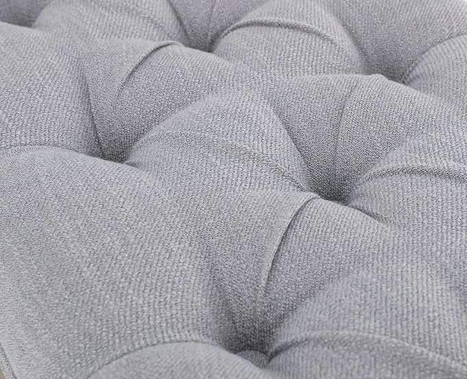 Kmax Storage Entryway Bench Tufted Shoe Rack Bench Wood Window Bench for Hallway Entrance Bedroom Corner, Gray