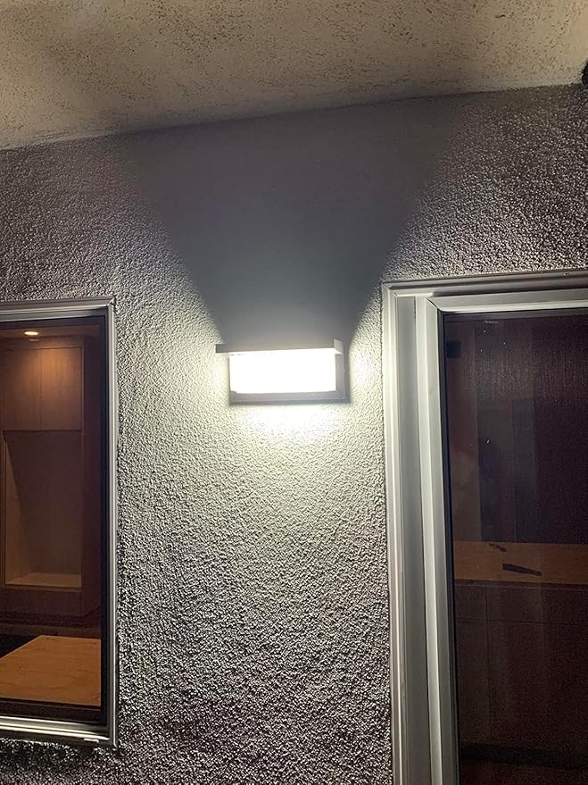 Modern Outdoor Wall Lights for House LED, 18W Porch Light Fixture 3000K 4000K 6500K 3 White Changeable,Waterproof IP65 Exterior Lighting for Garage,Front Door