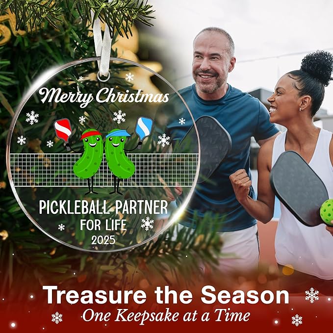 Pickleball Ornament - Perfect Pickleball Gifts Ideas for Christmas 2025, Unique Stocking Stuffers, Funny Christmas Ornaments for Women, Ideal Pickleball Ornaments Gifts, Funny Pickleballs Gift