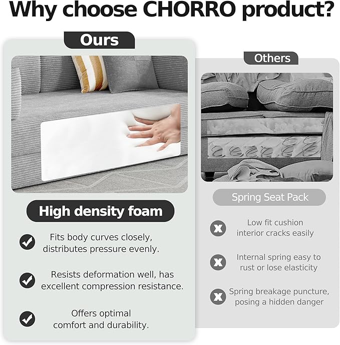 98.4''Convertible Sleeper Sofa Bed,Compressed Floor Boneless Couch,Modular Modern Corduroy Sofa for Living Room Bedroom -with Fixed-Shape Frame and Support Armrest,Easy Assembly(Grey)