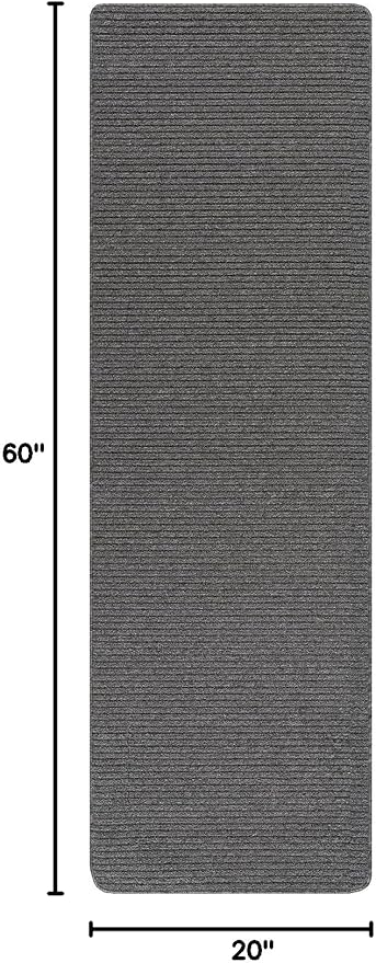 Non Slip Gray Solid Rubber Back Thing Runner Rugs for Living Room 2x5 for Kitchen, Rug for Bedroom and Hallway, Stain Resistant Easy Cleaning Non Shedding Carpet Gray 2 x 5