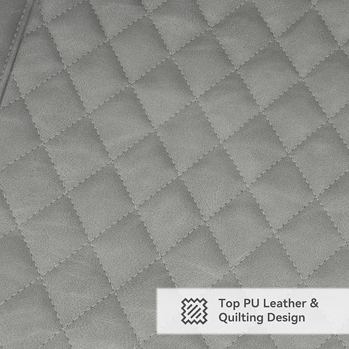 Modern Dining Chairs Set of 2, Top PU Leather Upholstered Dining Room Chairs with Metal Legs, Ergonomic Kitchen Chairs for Kitchen Dinning Room, Grey