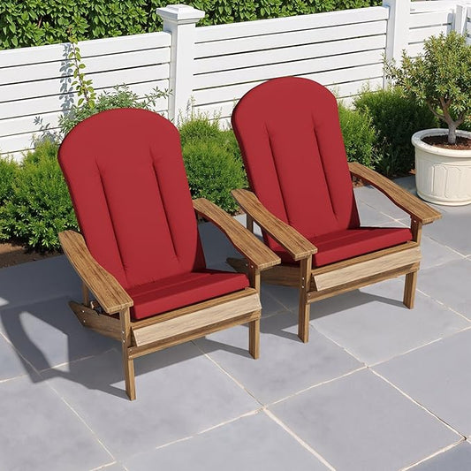 Crestlive Products 50x20 Inch Adirondack Chair Cushions Set of 2 Outdoor Rocking Chair Cushions Water Resistant High Back Patio Replacement Cushions, Chili
