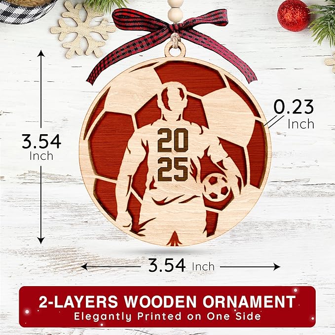 Soccer Ornaments for Christmas Tree - Perfect Soccer Gifts for Boys and Girls, Ideal Ornaments for Soccer Players and Coaches, 2025 Soccer-Ornament for Christmas Decoration