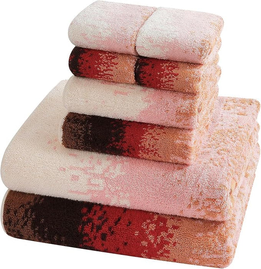 SEMAXE Bathroom Towel Set with Hanging Loop – 8-Piece Yarn Dyed Jacquard Cotton Towels, Oeko-TEX Certified, Soft & Absorbent, Gift-Ready for Bath, Spa, or Guest Use