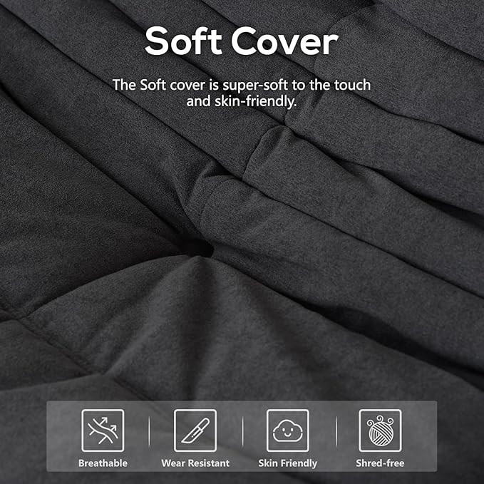 N&V Fireside Mid Century Armless Floor Sofa, Soft Premium Microfiber Lounge Chair, Foam Accent for Living Room Bedroom and Office (Black, Loveseat)