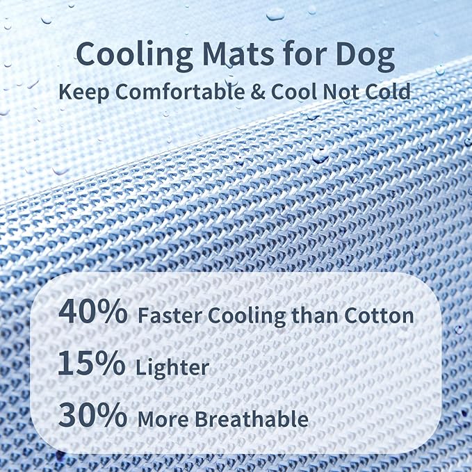 Cooling Pad for Dog Breathable Dogs Sleeping Bed Indoor Pet Mattress Dog Crate Mat Washable Blue (42×28×1.2 inches)